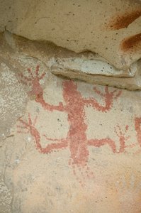 Argentina, Patagonia, Cueva de las Manos, primitivt hulemaleri av øgle av Unknown